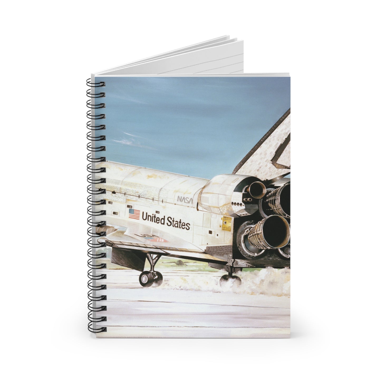 A hand sketched illustration by: US Air Force (USAF) Art Collection. Artist: Paul R. Jones. Artwork:"Challenger" Spiral Bound Ruled Notebook with Printed Cover