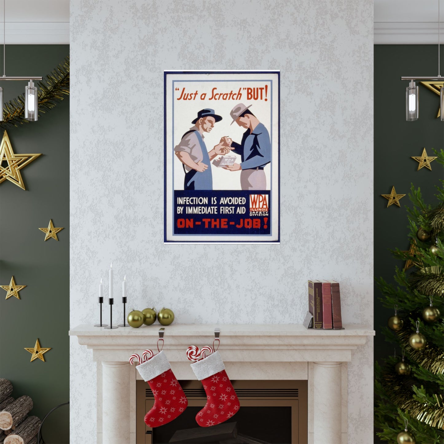 "Just a scratch" But! Infection is avoided by immediate first aid on-the-job! High Quality Matte Wall Art Poster for Home, Office, Classroom