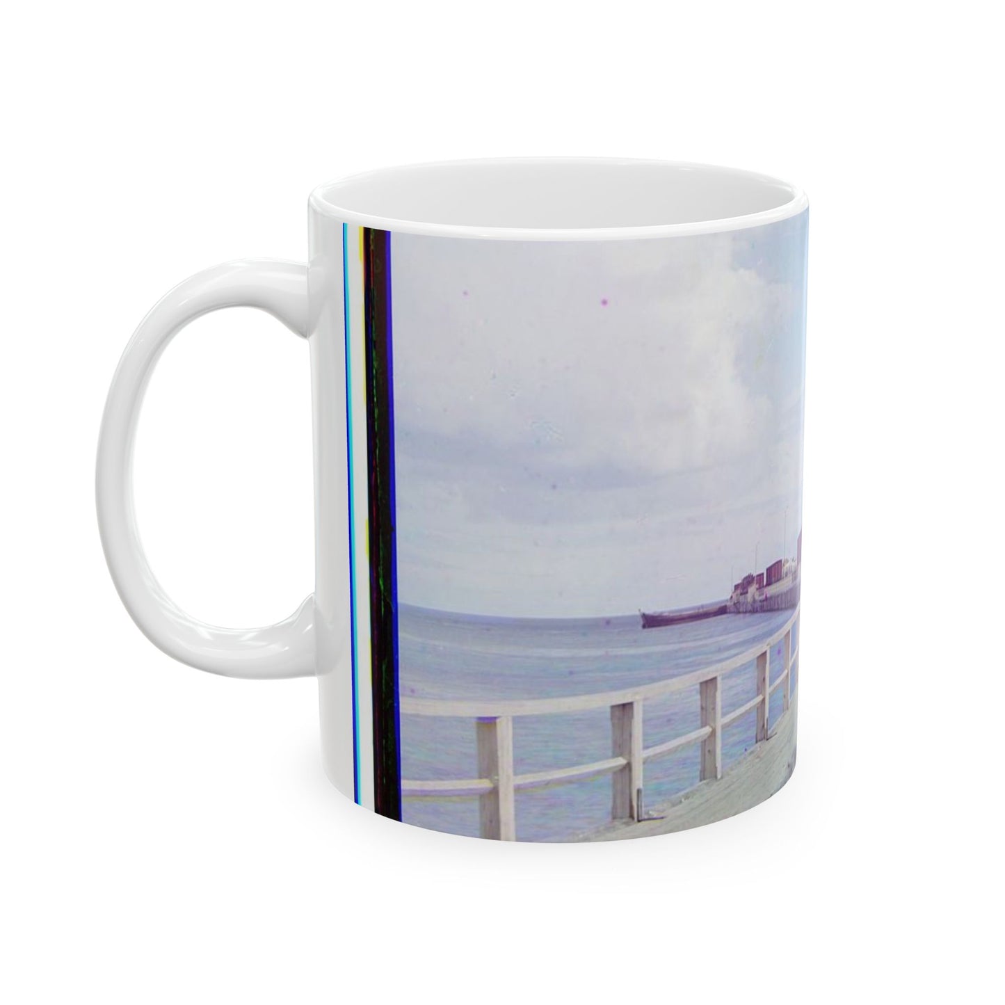 Sorochya Bay. Railroad dam in the Soroka inlet. Arkhangelsk Province, Russia. Beautiful Novelty Ceramic Coffee Mug 11oz