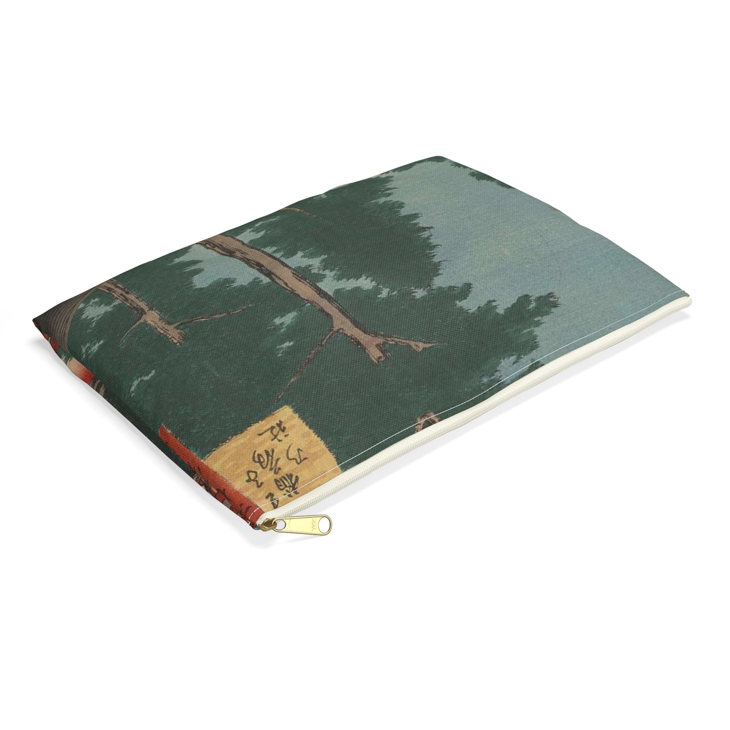 Gajō icchō, Andō Hiroshige - Public domain portrait drawing Large Organizer Pouch with Black Zipper