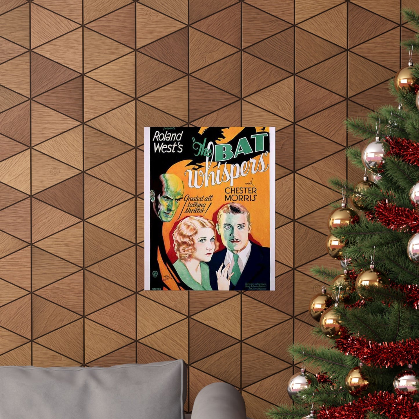 Batwhispers movie poster - Art Deco public domain image High Quality Matte Wall Art Poster for Home, Office, Classroom
