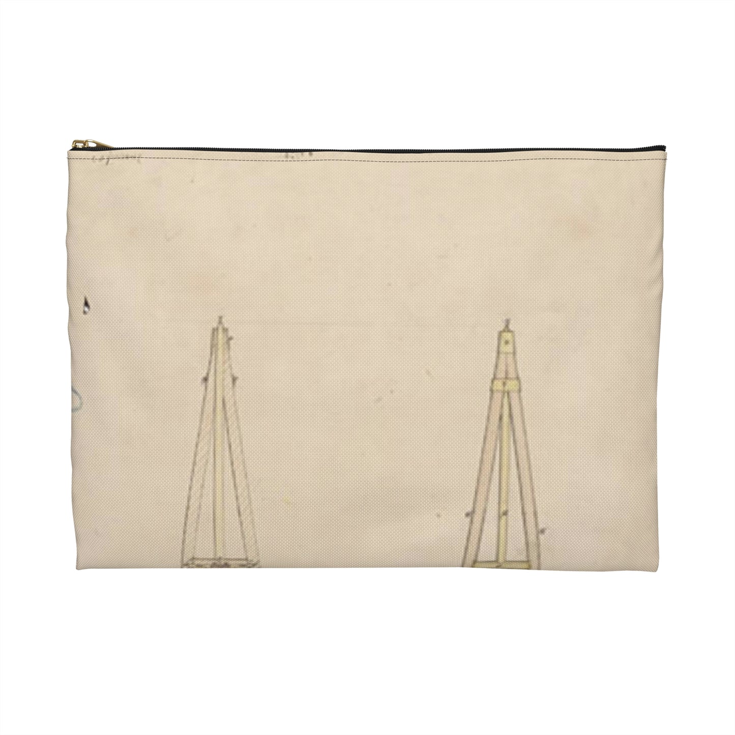 Patent drawing - Drawing of Crutch Public domain image Large Organizer Pouch with Black Zipper