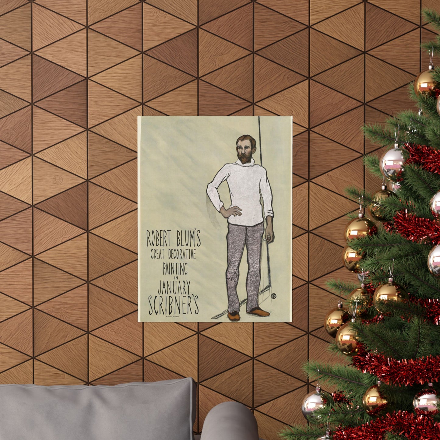 Robert Blum's great decorative painting in January Scribner's High Quality Matte Wall Art Poster for Home, Office, Classroom