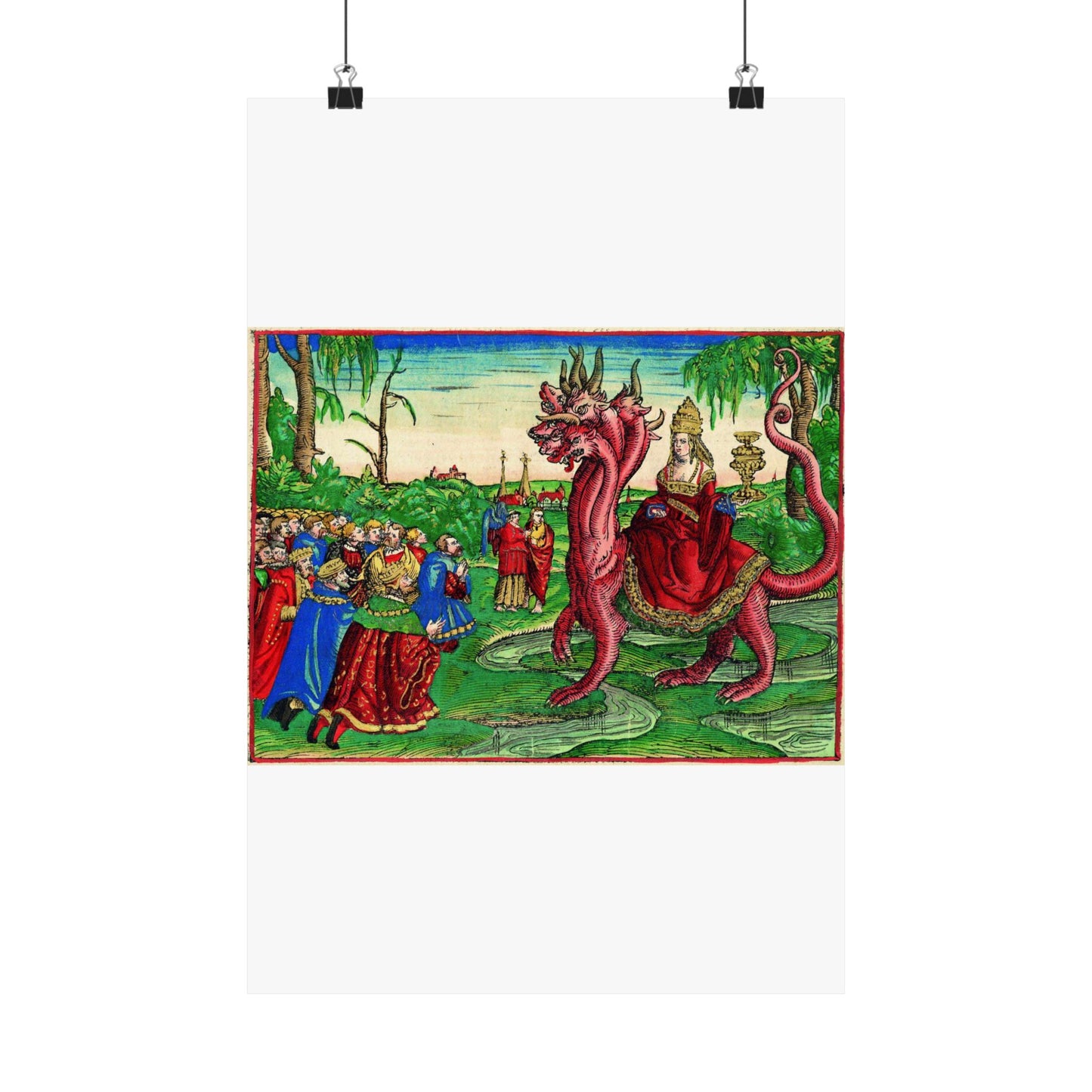 Whore-babylon-luther-bible-1534-saturated High Quality Matte Wall Art Poster for Home, Office, Classroom