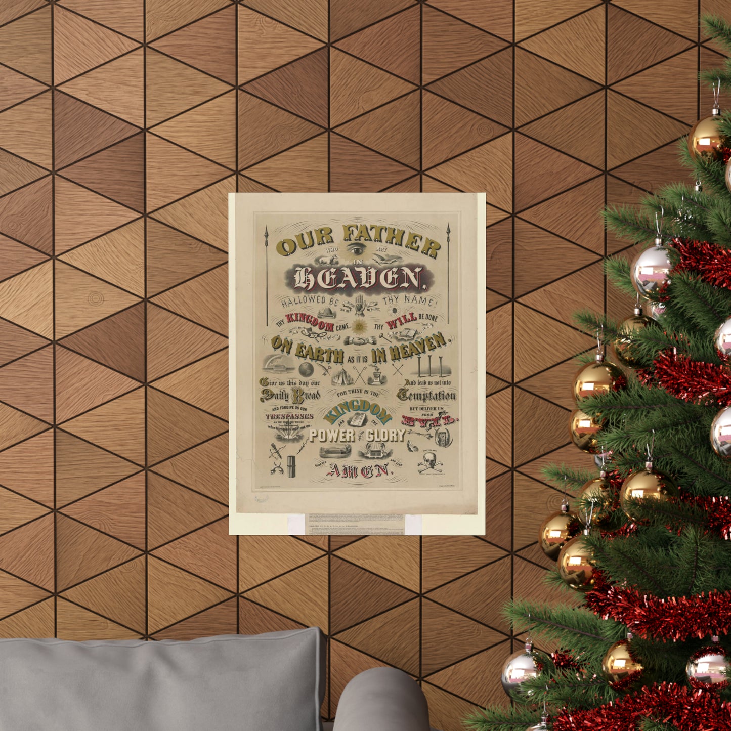 Our father who art in Heaven ... / designed by W.A. Welsher. High Quality Matte Wall Art Poster for Home, Office, Classroom