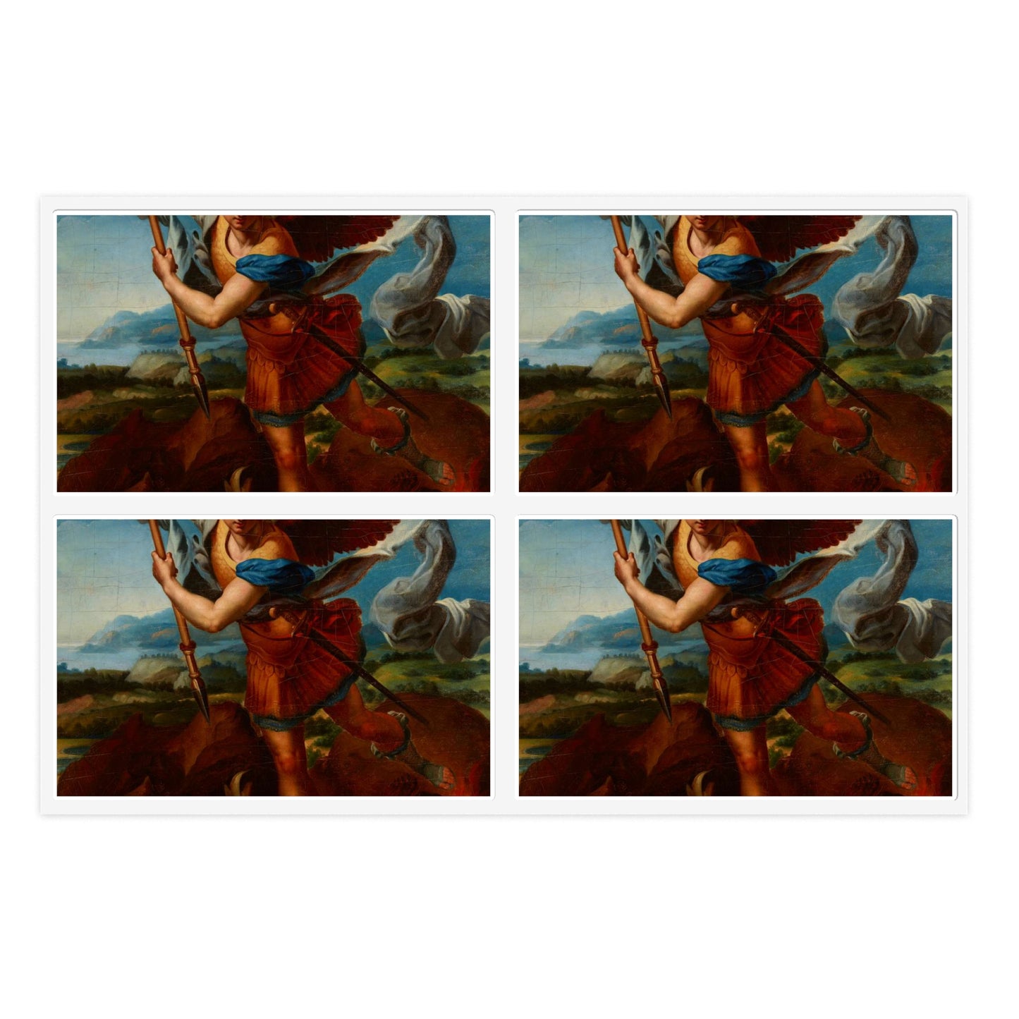 Hadziewicz, Rafał (1803-1886) - Saint Michael the Archangel Vanquishing Satan - MNK XII-A-24 - National Museum Kraków Laminated UV Protective Vinyl Stickers