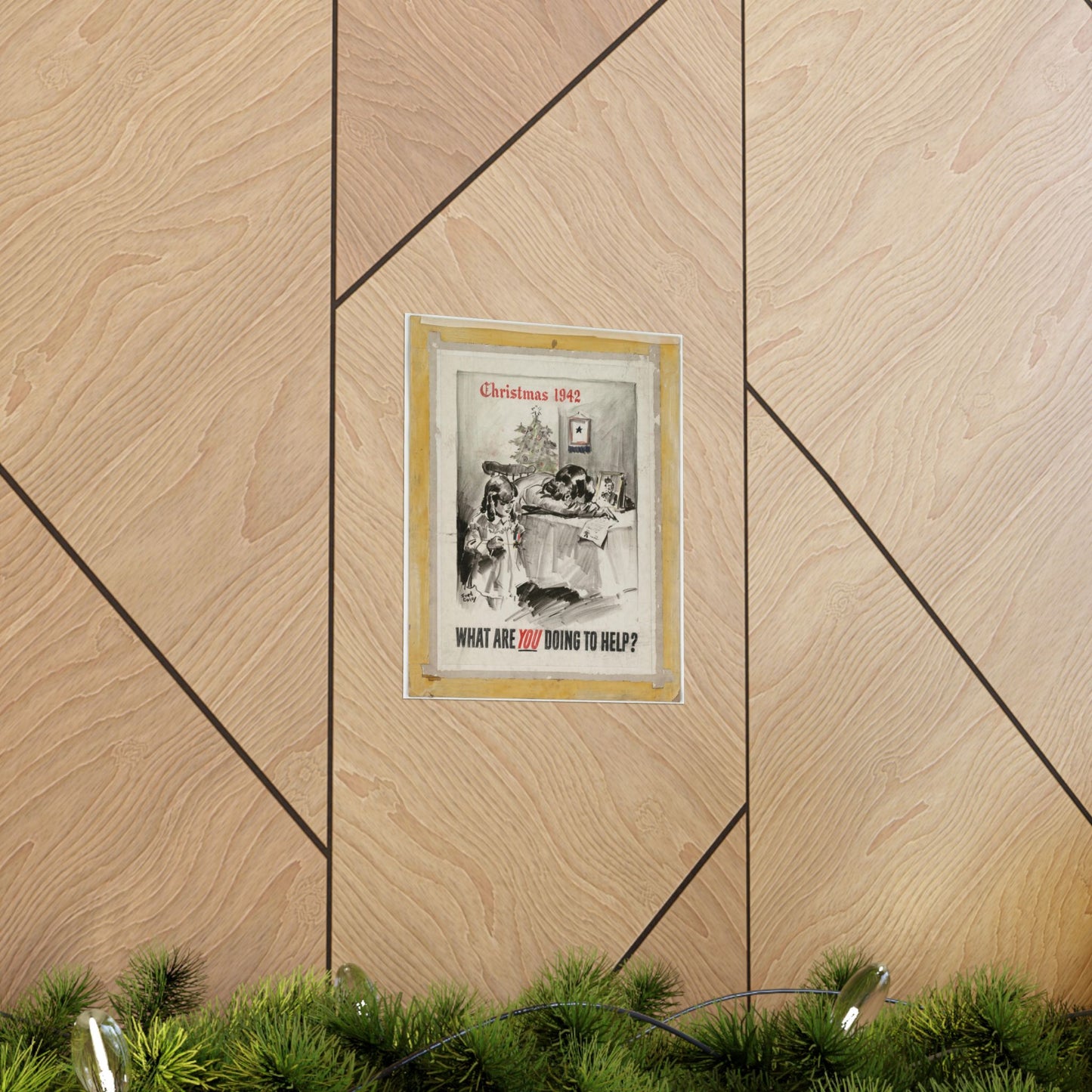 What Are You Doing to Help? Christmas 1942 High Quality Matte Wall Art Poster for Home, Office, Classroom