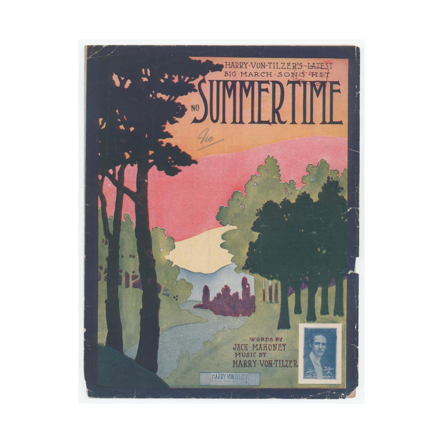 Summertime, musical notation - Public domain American sheet music High Quality Matte Wall Art Poster for Home, Office, Classroom