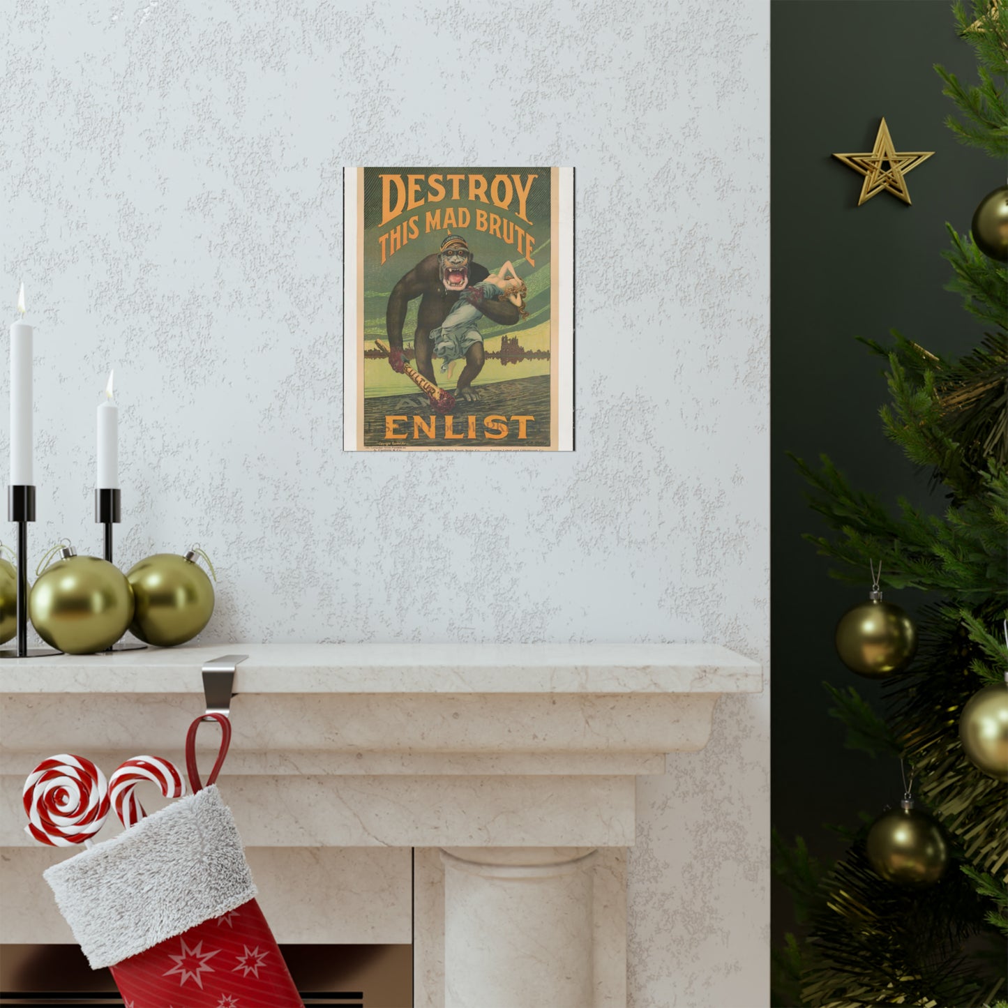 Destroy this mad brute Enlist - U.S. Army. High Quality Matte Wall Art Poster for Home, Office, Classroom