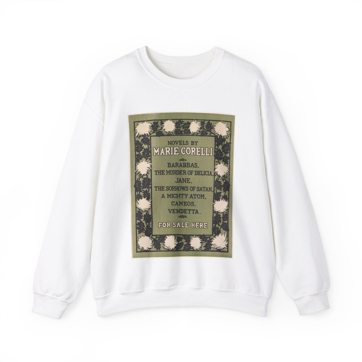 Novels by Marie Corelli, Art Nouveau poster White Heavy Blend Adult Crew Neck SweatShirt
