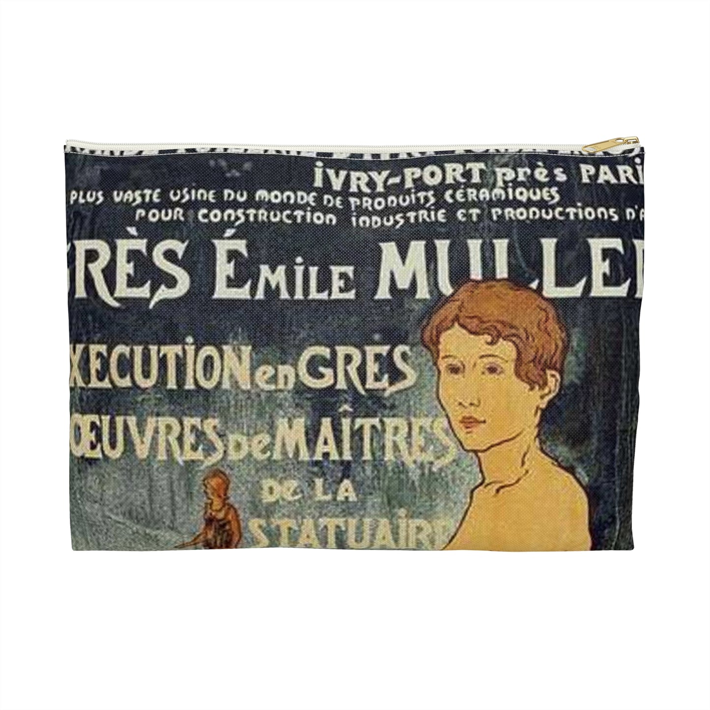 Affiche pour la "Grande Tuilerie d'Ivry" (Usine Émile Muller). Large Organizer Pouch with Black Zipper