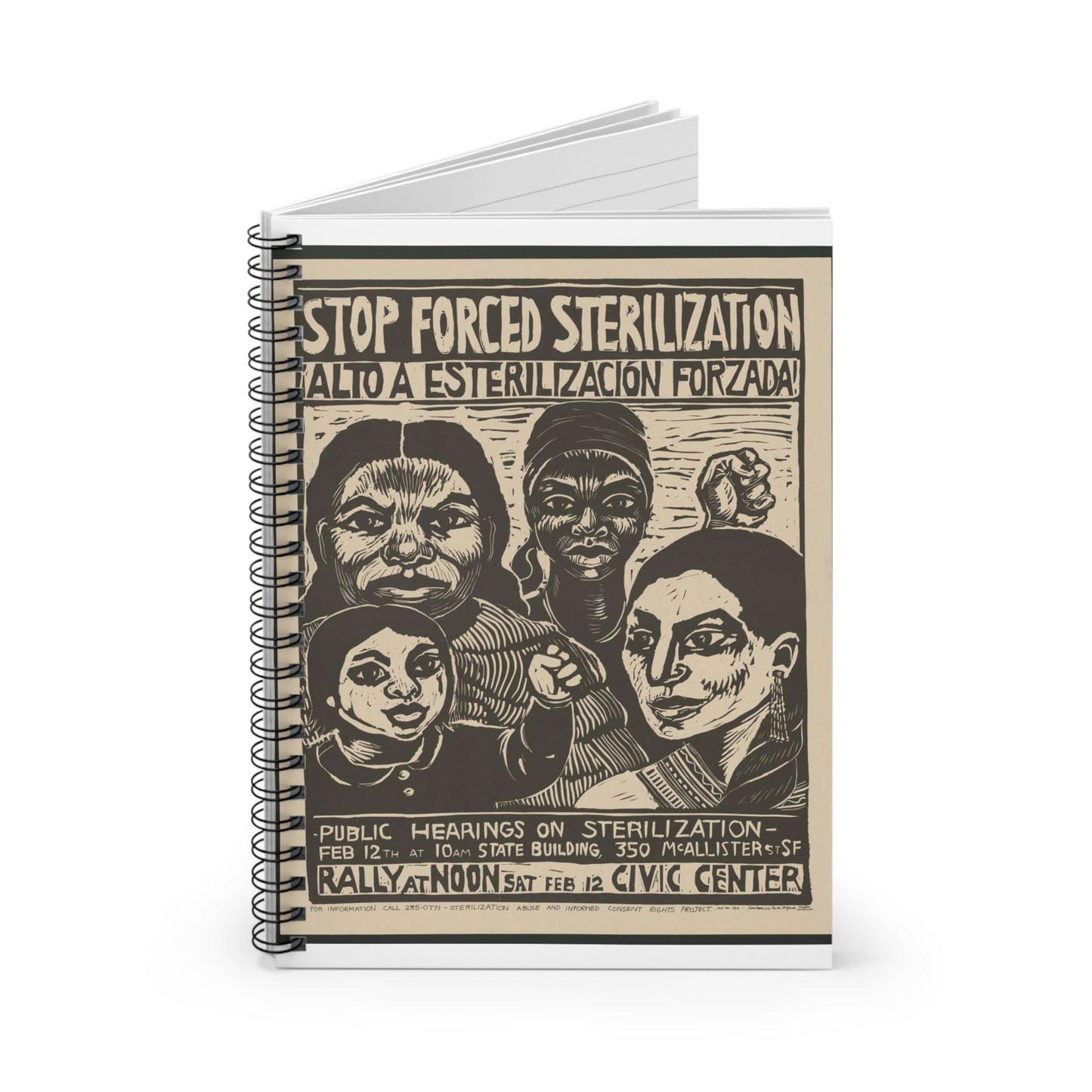 Stop forced sterilization - American Art Poster Spiral Bound Ruled Notebook with Printed Cover