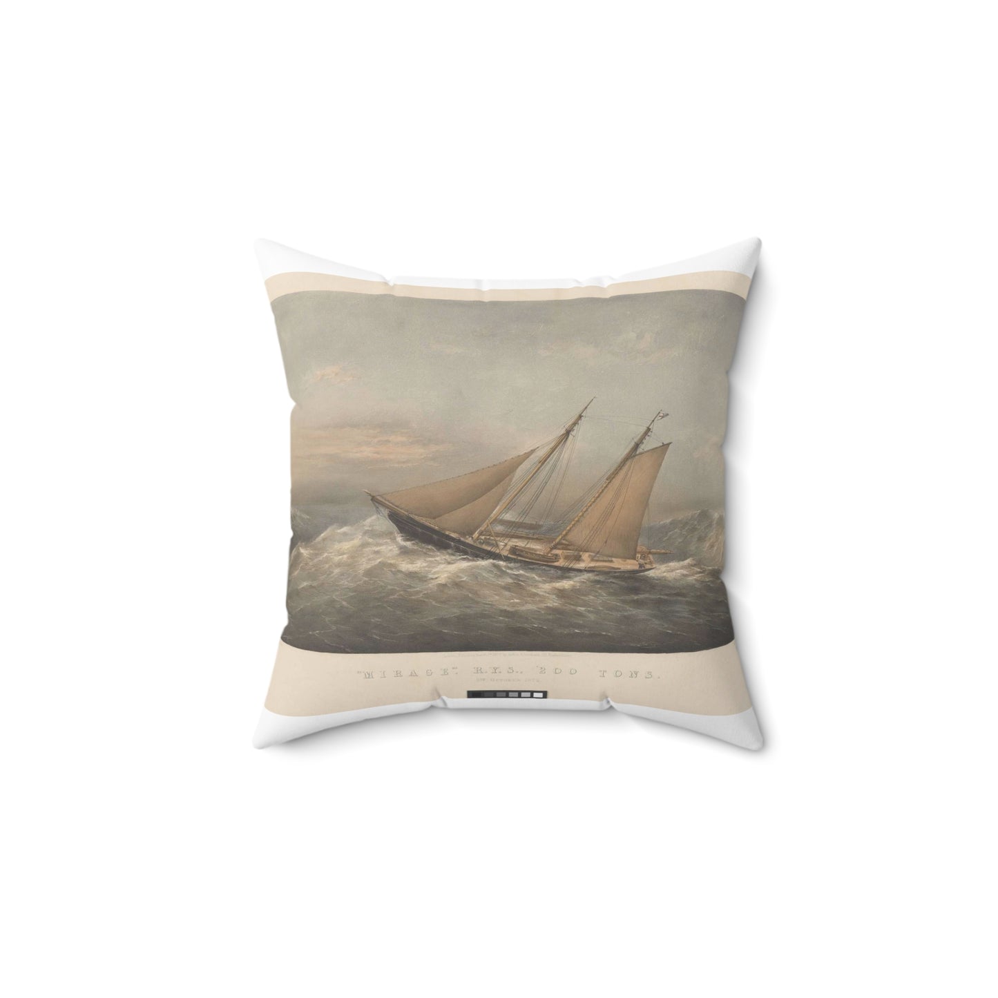 Mirage, R.Y.S., 200 Tons. 5th October 1872 RMG PY8772 Decorative Accent Square Pillow