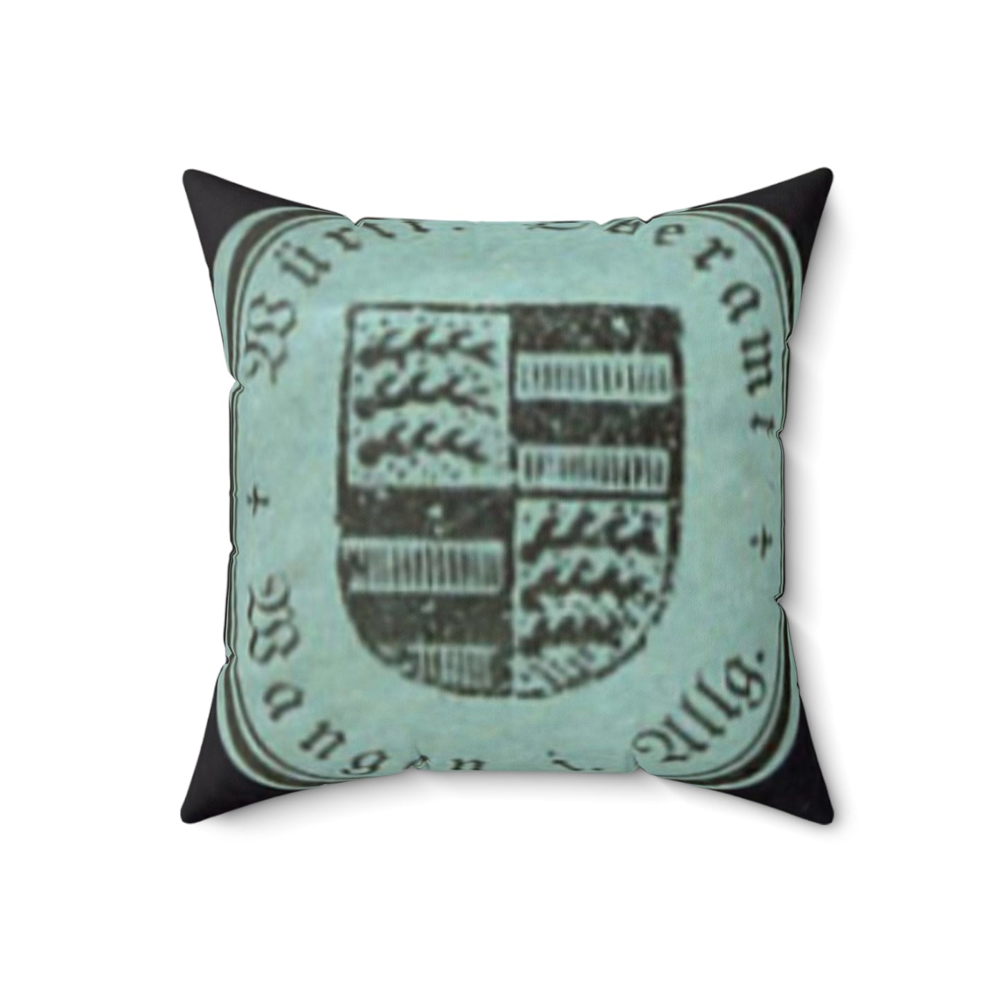 Oberamt Wangen Briefsiegel - public domain postal stamp scan Decorative Accent Square Pillow