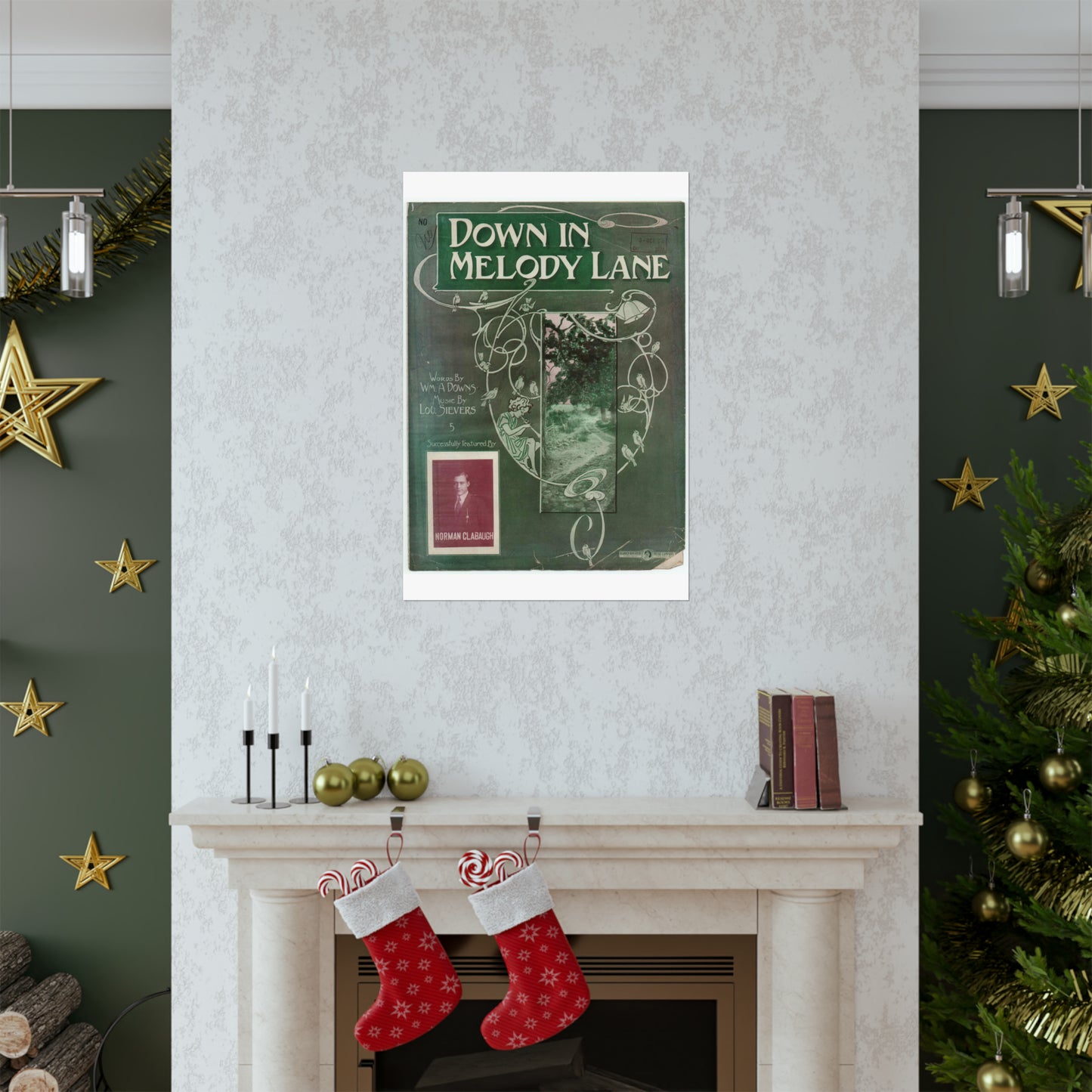 Down in melody lane - Public domain American sheet music High Quality Matte Wall Art Poster for Home, Office, Classroom