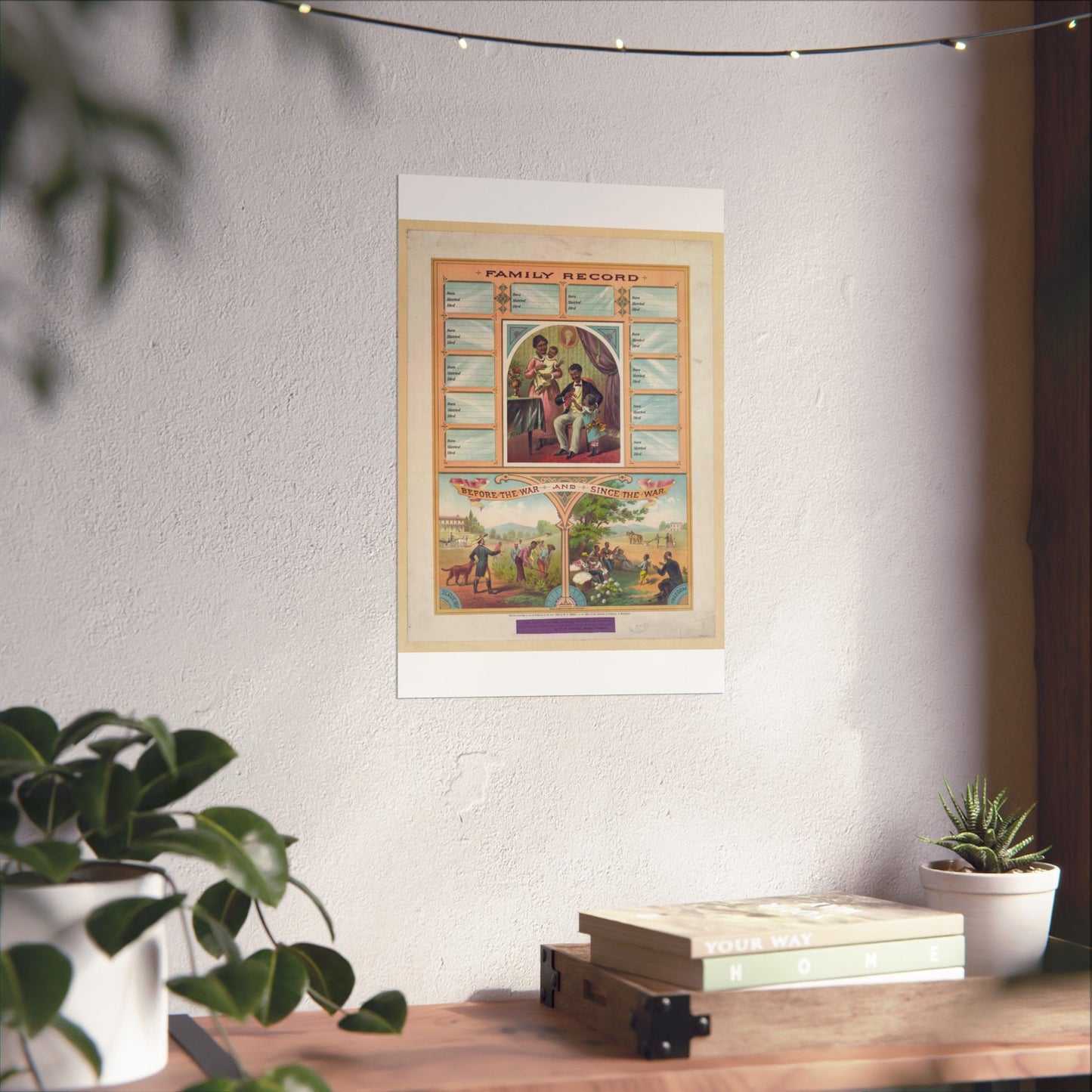 Family record. Before the war and since the war / Krebs Lithographing Company, Cincinnati. High Quality Matte Wall Art Poster for Home, Office, Classroom