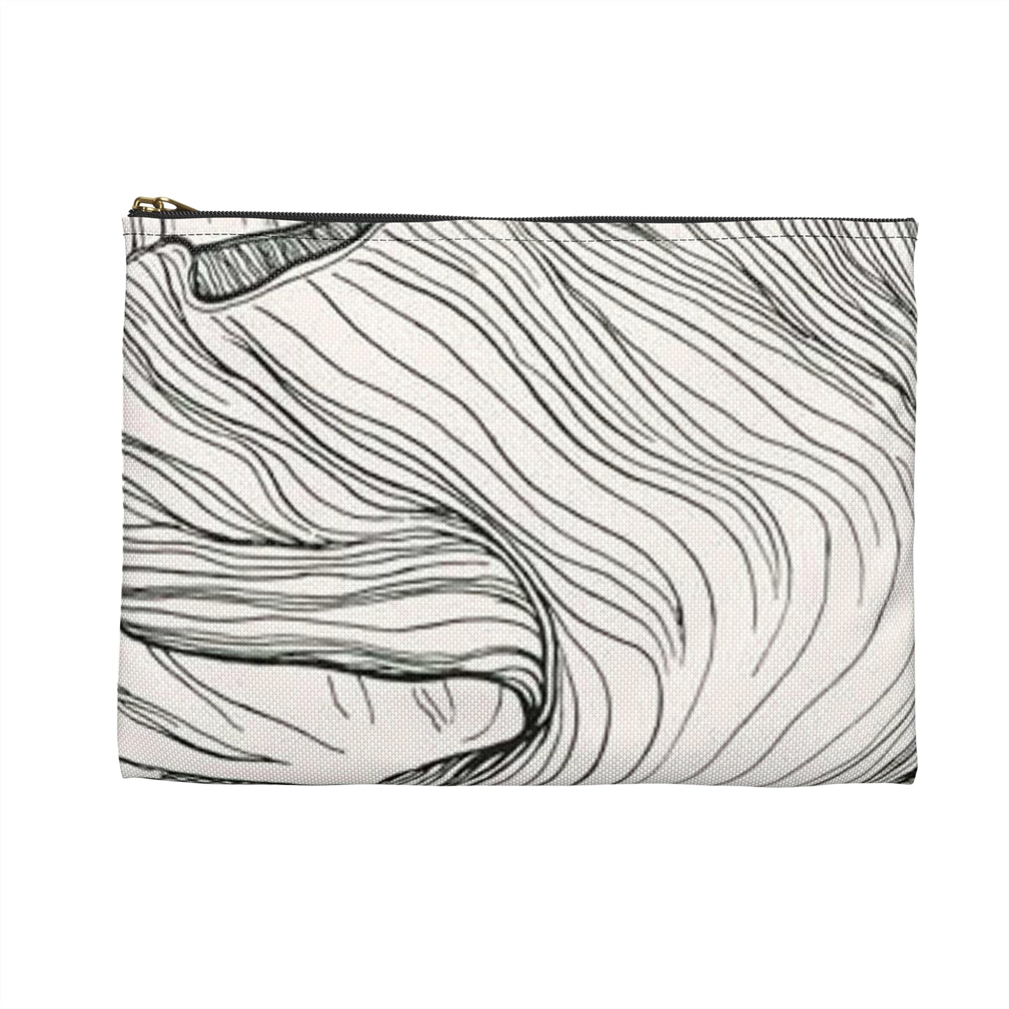 Witzel-210 - Art nouveau public domain image Large Organizer Pouch with Black Zipper