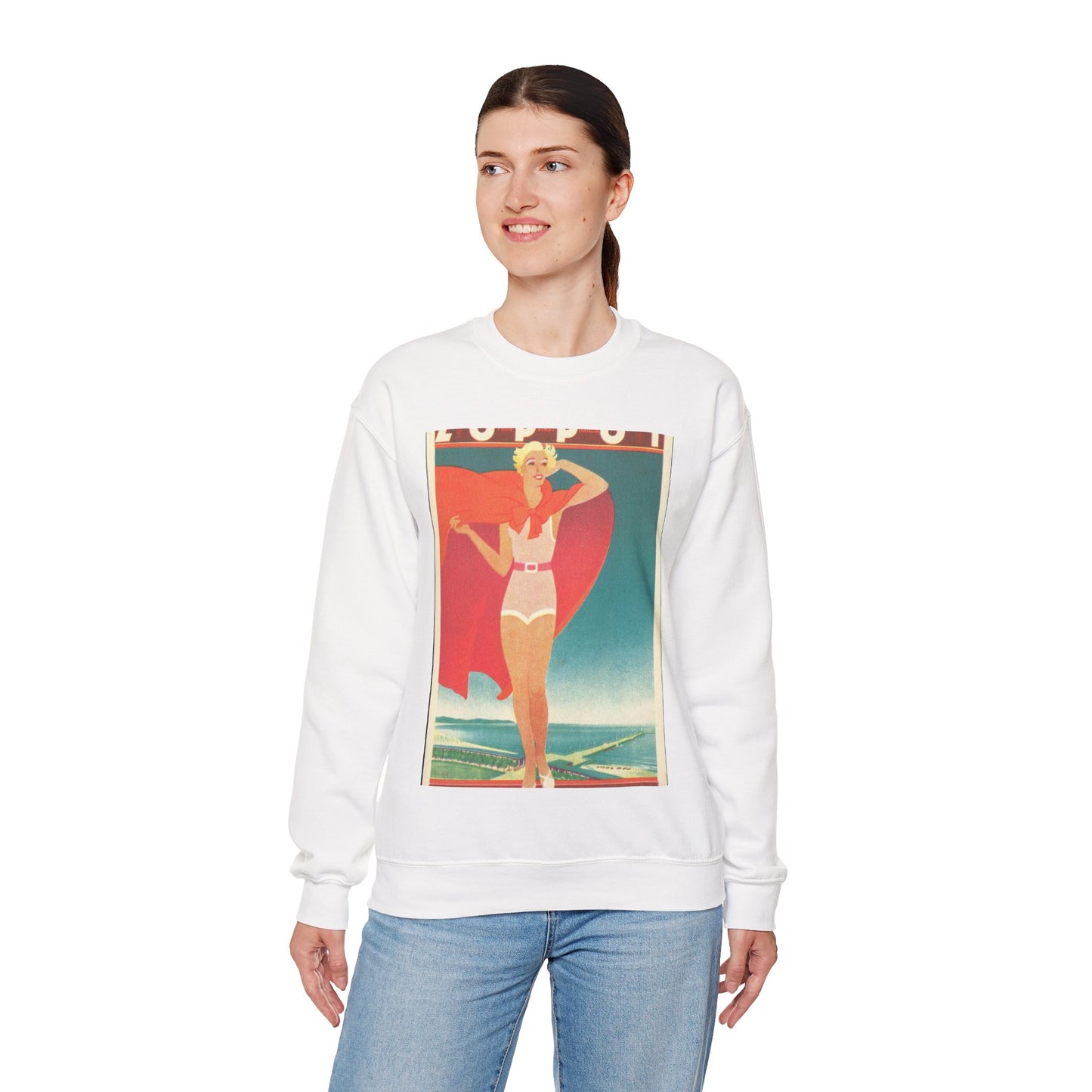 Jupp Wiertz - Zoppot, das Weltbad an der Ostsee White Heavy Blend Adult Crew Neck SweatShirt