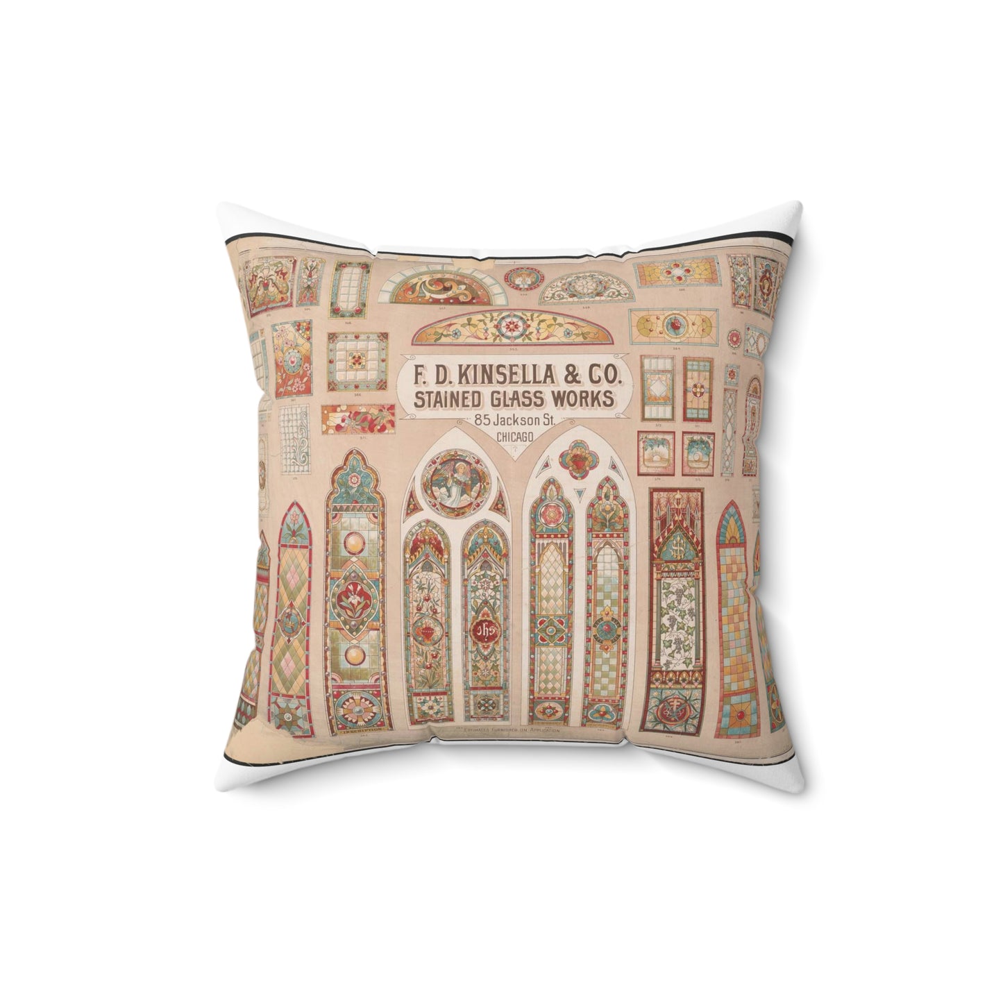 F.D. Kinsella & Co., stained glass works Decorative Accent Square Pillow