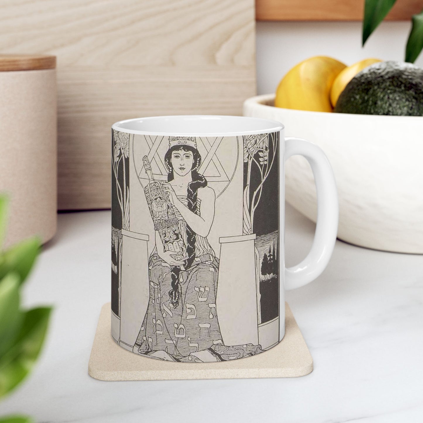 Juda 13 - Art nouveau public domain image Beautiful Novelty Ceramic Coffee Mug 11oz