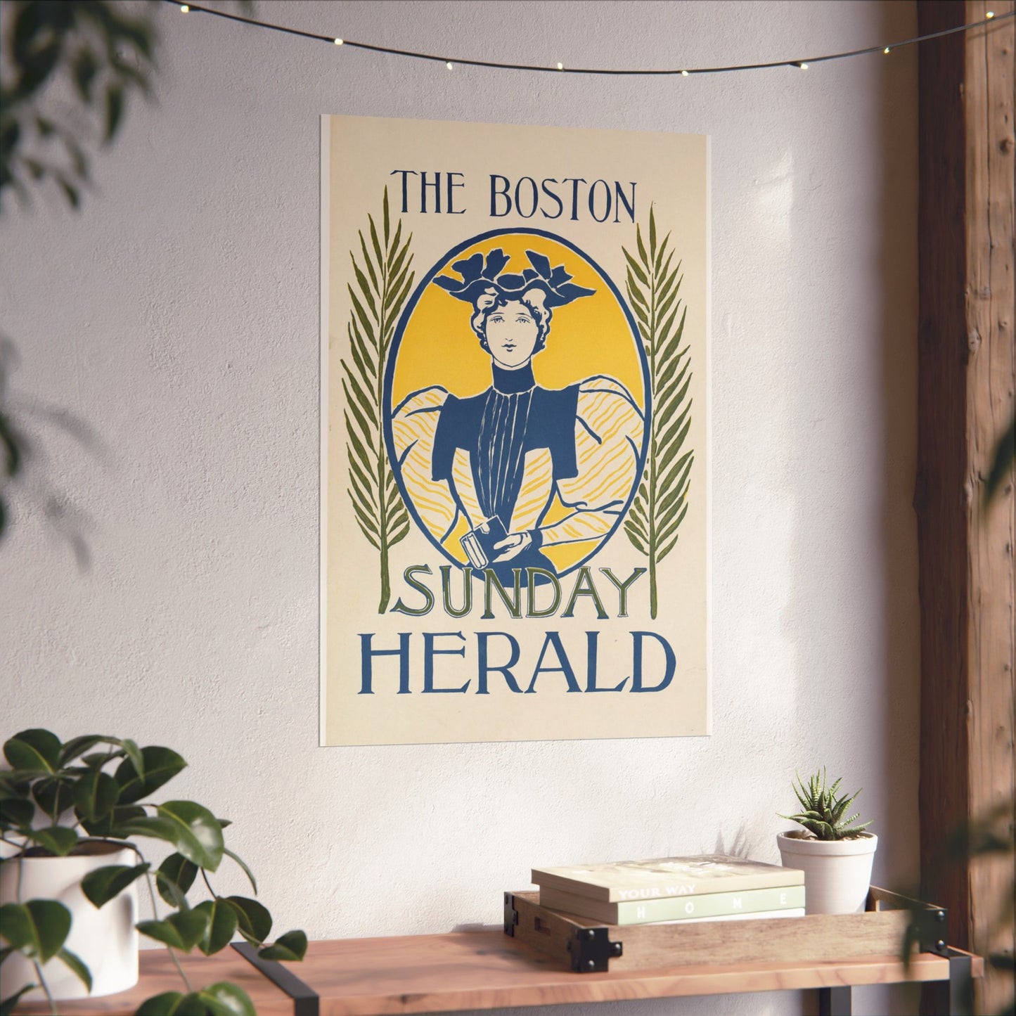 The Boston Sunday herald, Art Nouveau Poster High Quality Matte Wall Art Poster for Home, Office, Classroom
