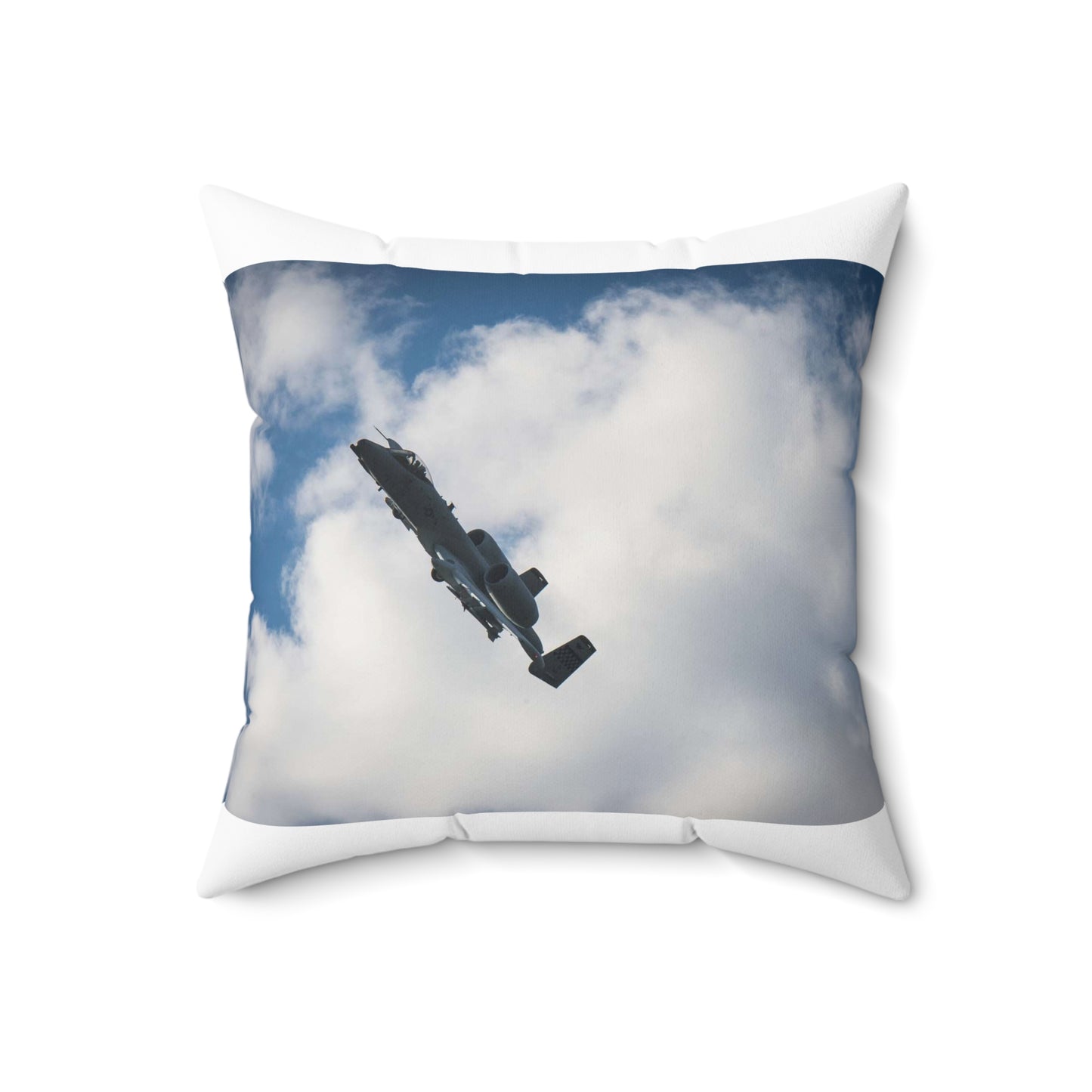 An A-10 Thunderbolt II assigned to the 51st Fighter Decorative Accent Square Pillow
