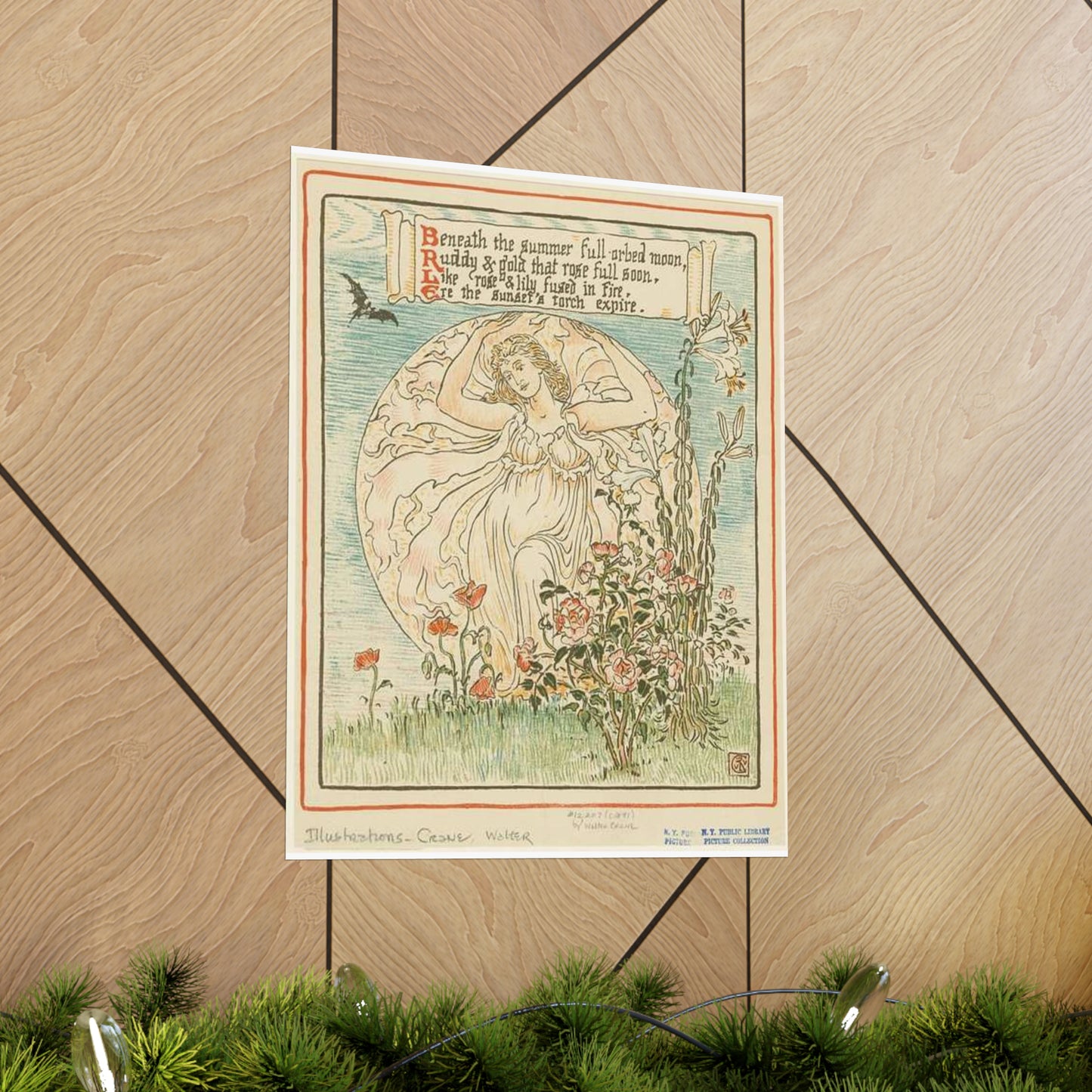 Beneath the summer full-orbed moon, ruddy & gold that rose full soon." High Quality Matte Wall Art Poster for Home, Office, Classroom