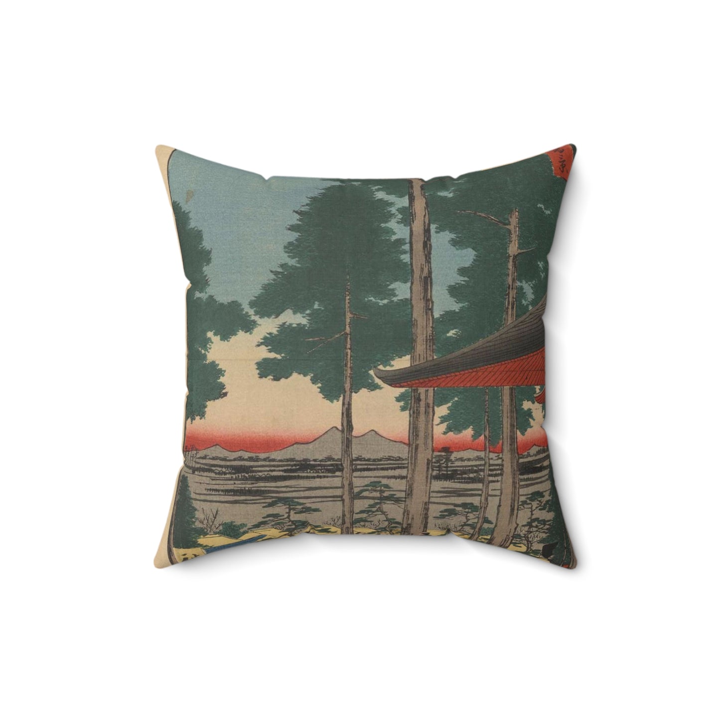 Gajō icchō, Andō Hiroshige - Public domain portrait drawing Decorative Accent Square Pillow