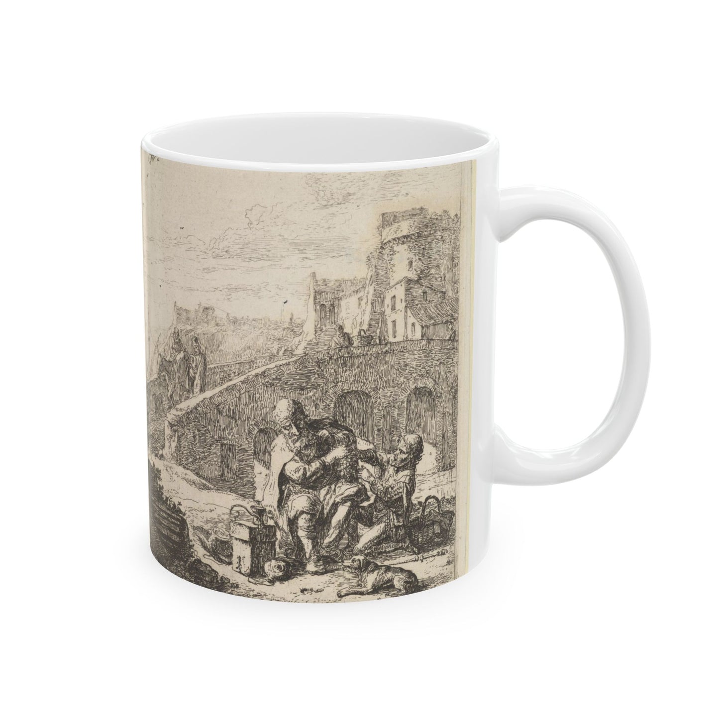 Thomas Wijck - Lazarillo Stealing Grapes from the Poor Blind Beggar Beautiful Novelty Ceramic Coffee Mug 11oz