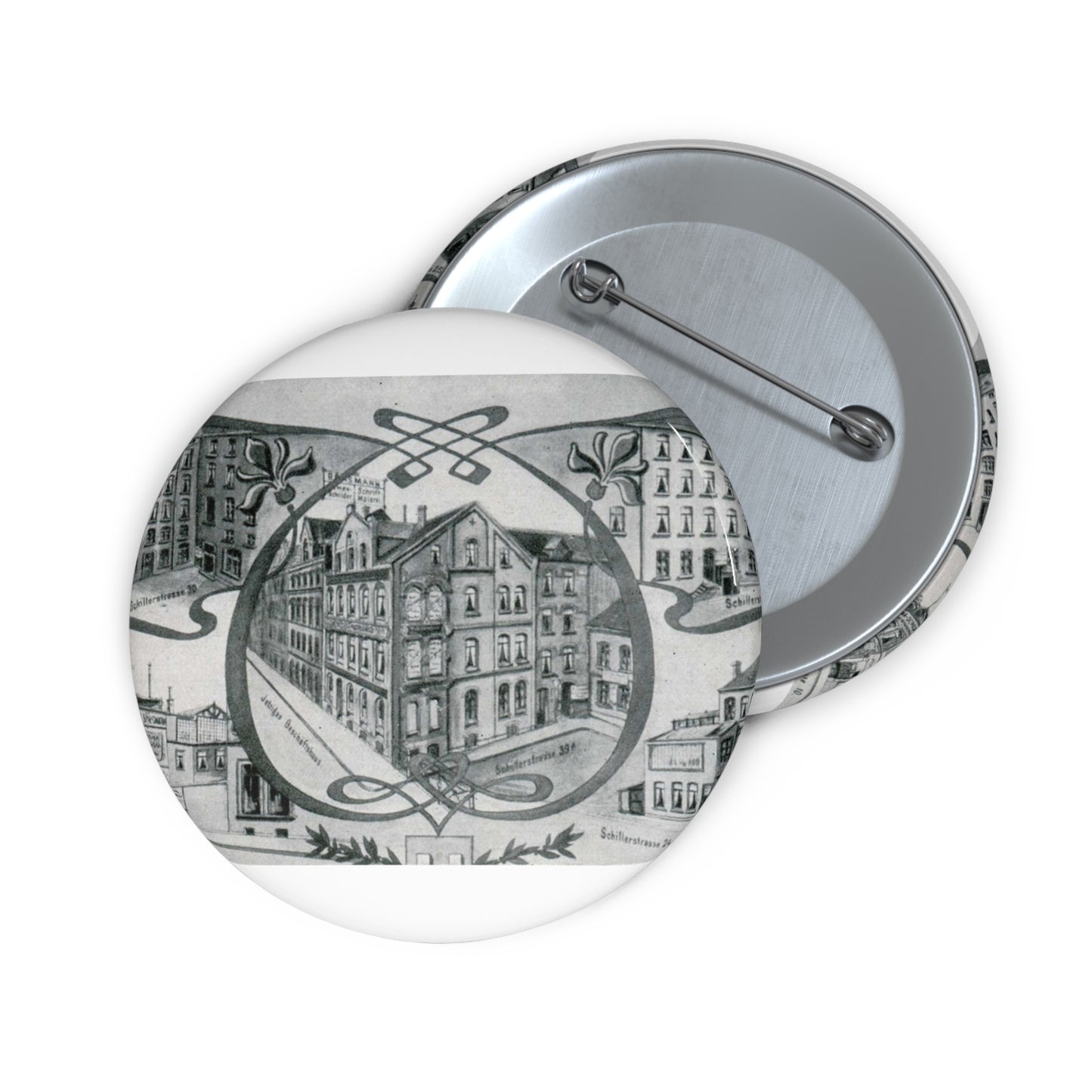 1900 circa Martin Börsmann Schillerstraße Hannover Pin Buttons with Crisp Design