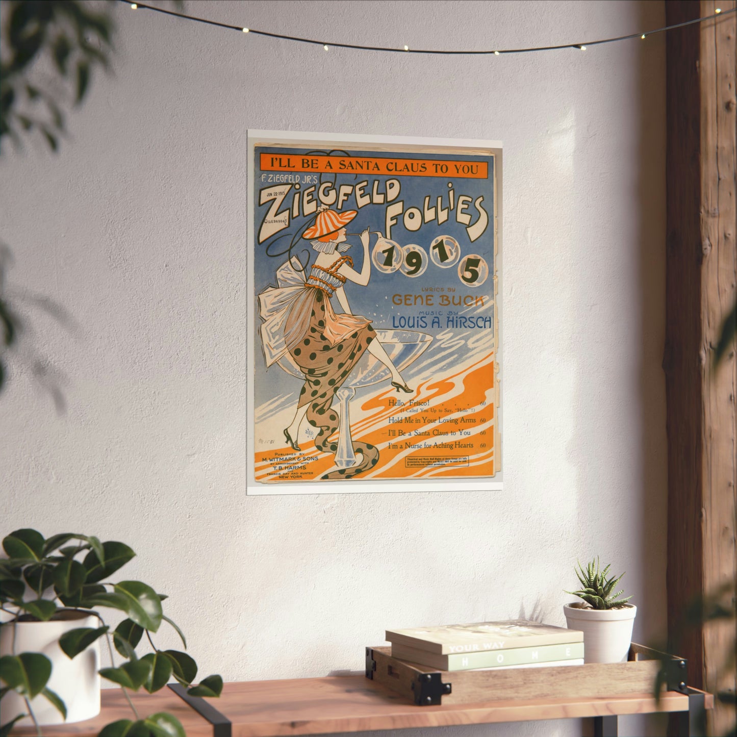I'll be a Santa Claus to you - Sheet music, Popular songs of the day High Quality Matte Wall Art Poster for Home, Office, Classroom
