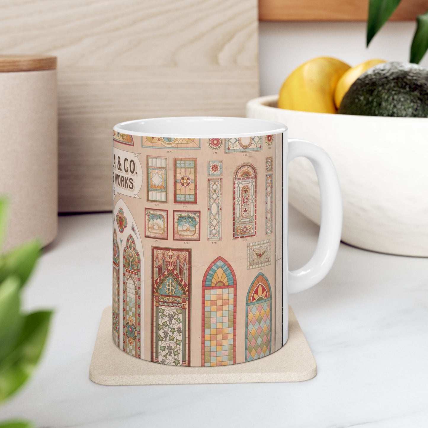 F.D. Kinsella & Co., stained glass works Beautiful Novelty Ceramic Coffee Mug 11oz