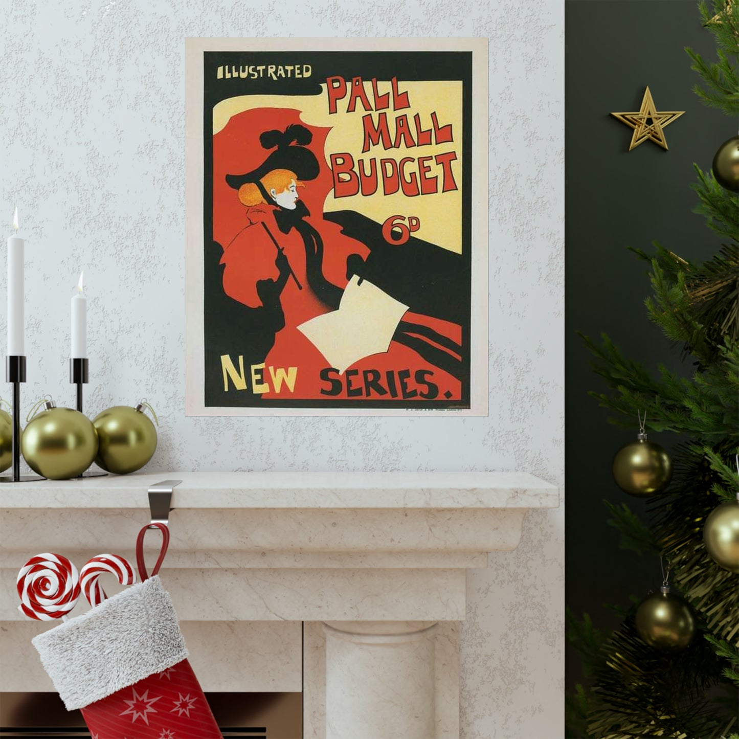 Affiche anglaise pour la revue hebdomadaire "Illustrated Pall Mall Budget". High Quality Matte Wall Art Poster for Home, Office, Classroom