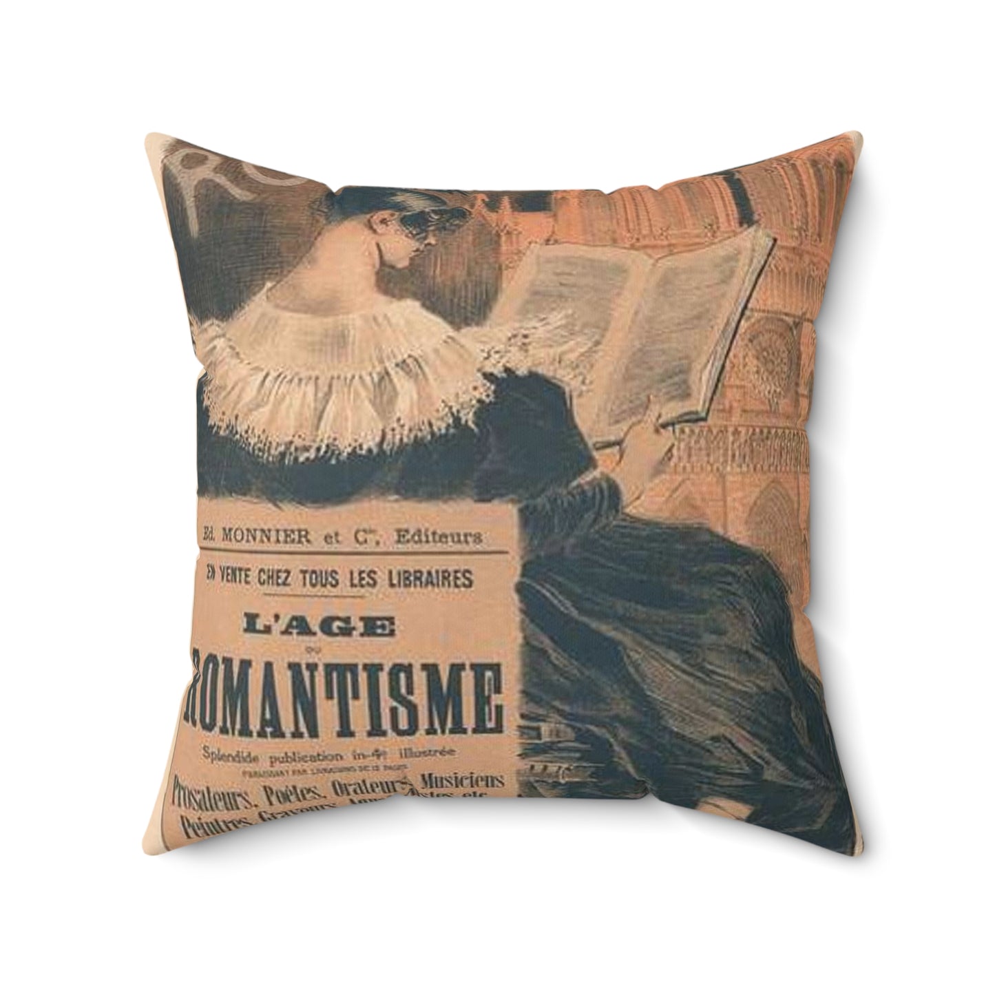 Affiche pour la "Librairie Romantique". Decorative Accent Square Pillow