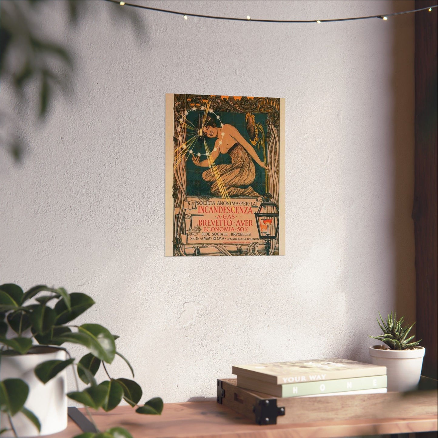 Affiche italienne pour l' "Incandescence par le Gaz, Système Auer" High Quality Matte Wall Art Poster for Home, Office, Classroom