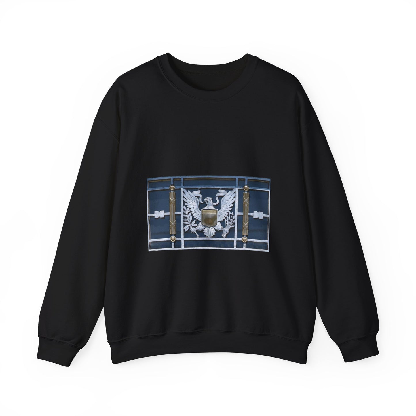 Door detail, Robert J. Nealon Federal Building and U.S. Courthouse, Scranton, Pennsylvania Black Heavy Blend Adult Crew Neck SweatShirt