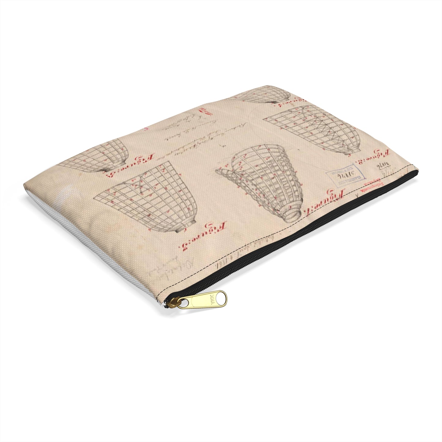 Patent drawing - Drawing of Improvements in Hoop Skirts Public domain image Large Organizer Pouch with Black Zipper