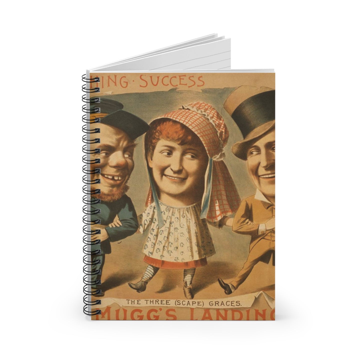 The laughing success, Mugg's Landing Spiral Bound Ruled Notebook with Printed Cover