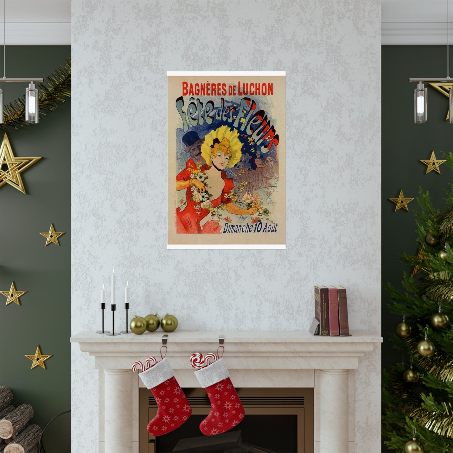 Affiche pour la "Fête des Fleurs de Bagnères-de-Luchon". High Quality Matte Wall Art Poster for Home, Office, Classroom