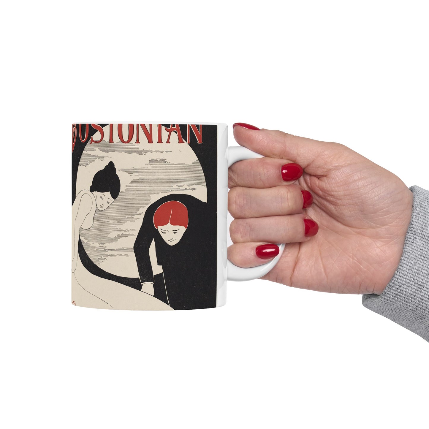The bostonian, February, Art Nouveau poster Beautiful Novelty Ceramic Coffee Mug 11oz