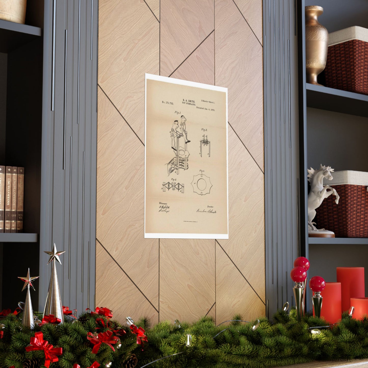 Patent drawing - for a Toy Gymnast Public domain image High Quality Matte Wall Art Poster for Home, Office, Classroom