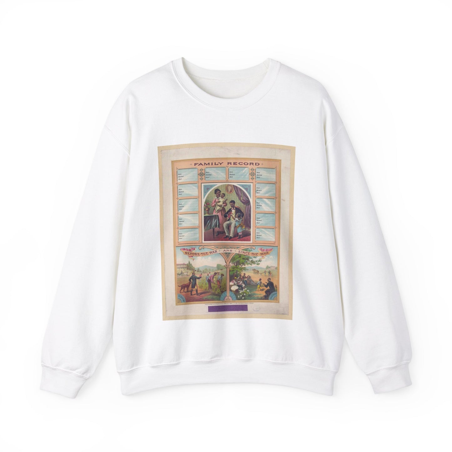 Family record. Before the war and since the war / Krebs Lithographing Company, Cincinnati. White Heavy Blend Adult Crew Neck SweatShirt