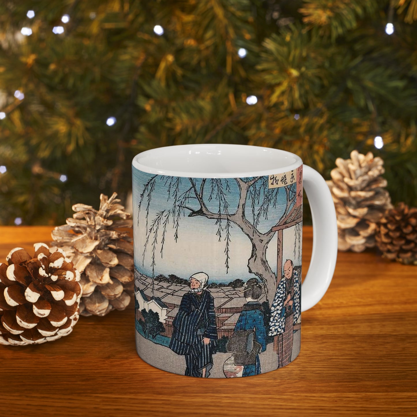 Shin Yoshiwara (Shin yoshiwara nihonzutsumi mikaeri yanagi), (Edo meisho) Beautiful Novelty Ceramic Coffee Mug 11oz