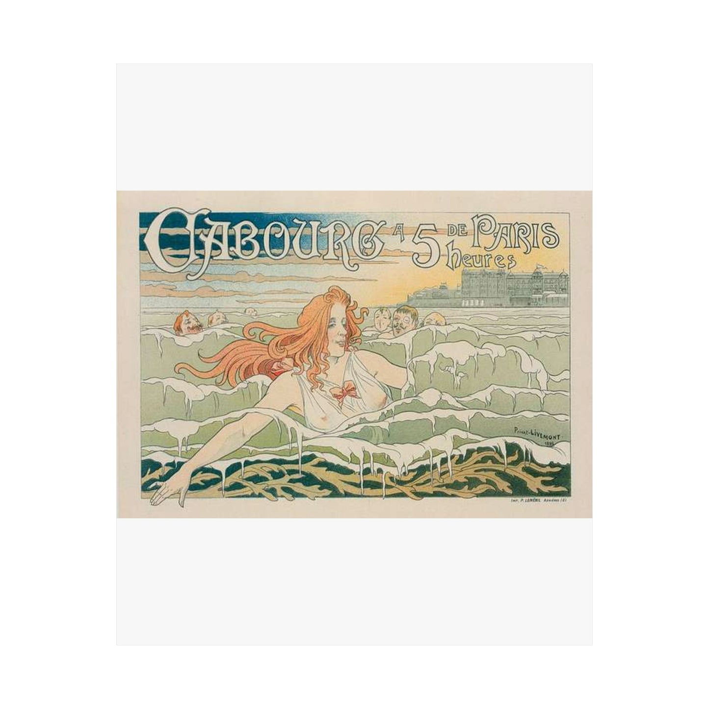 Affiche belge pour le "Casino de Cabourg". High Quality Matte Wall Art Poster for Home, Office, Classroom