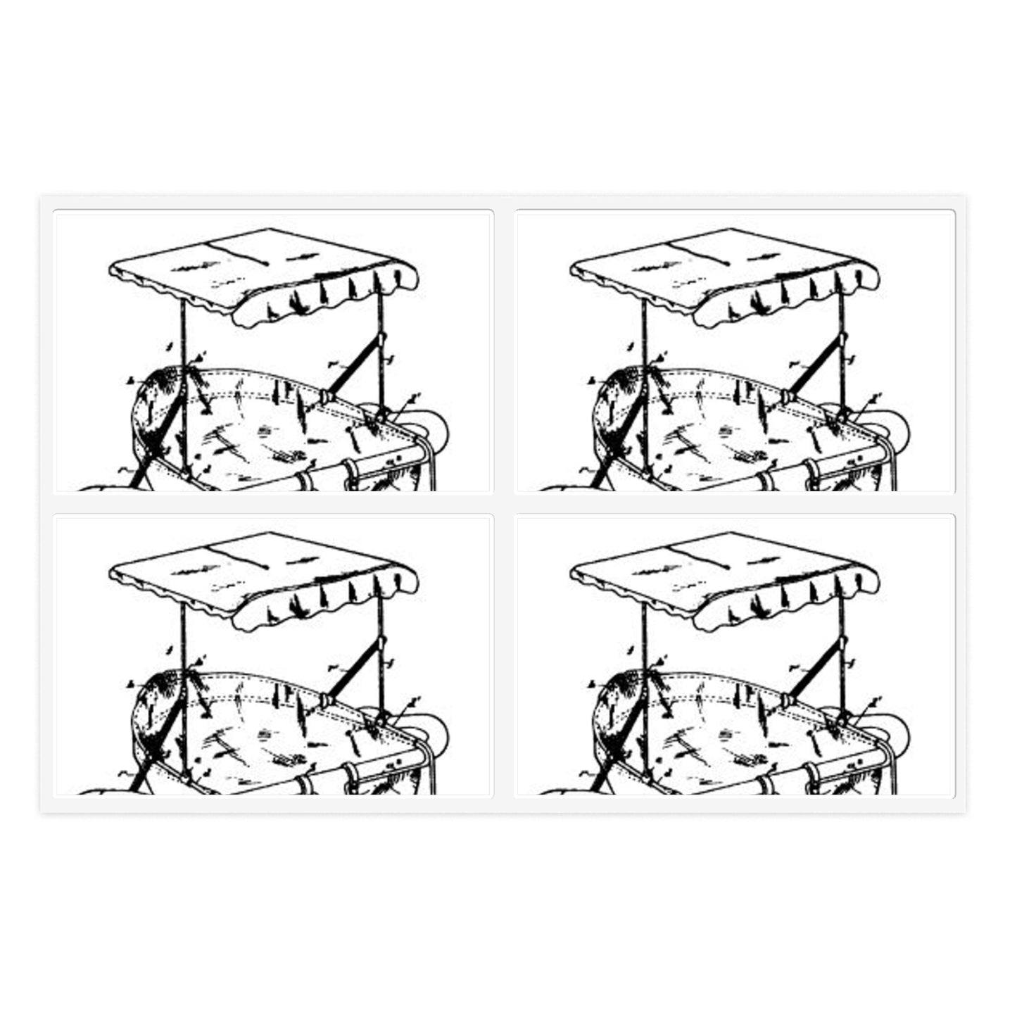 Patent drawing - 1895 Child's bike seat patent Public domain image Laminated UV Protective Vinyl Stickers