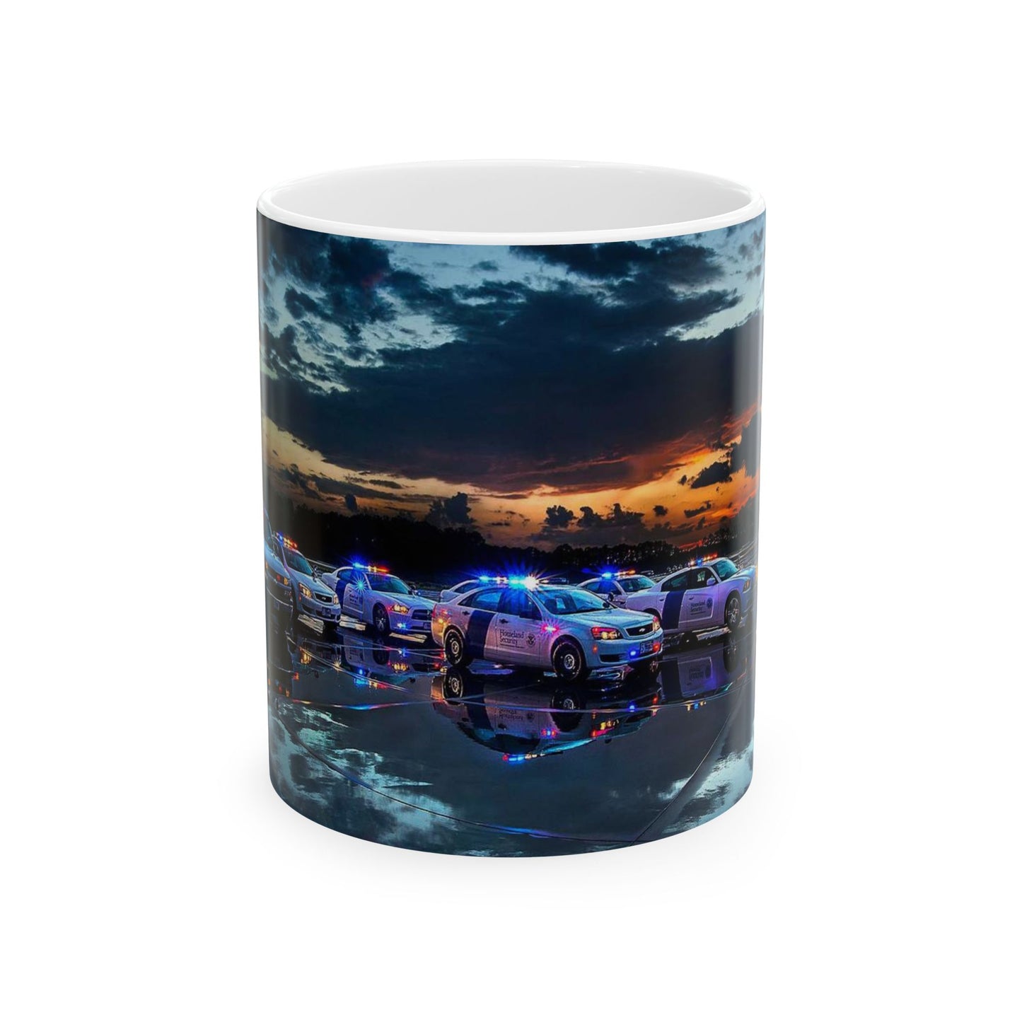 DHS Training Vehicles at Sunset in Glynco Georgia FLETC Beautiful Novelty Ceramic Coffee Mug 11oz