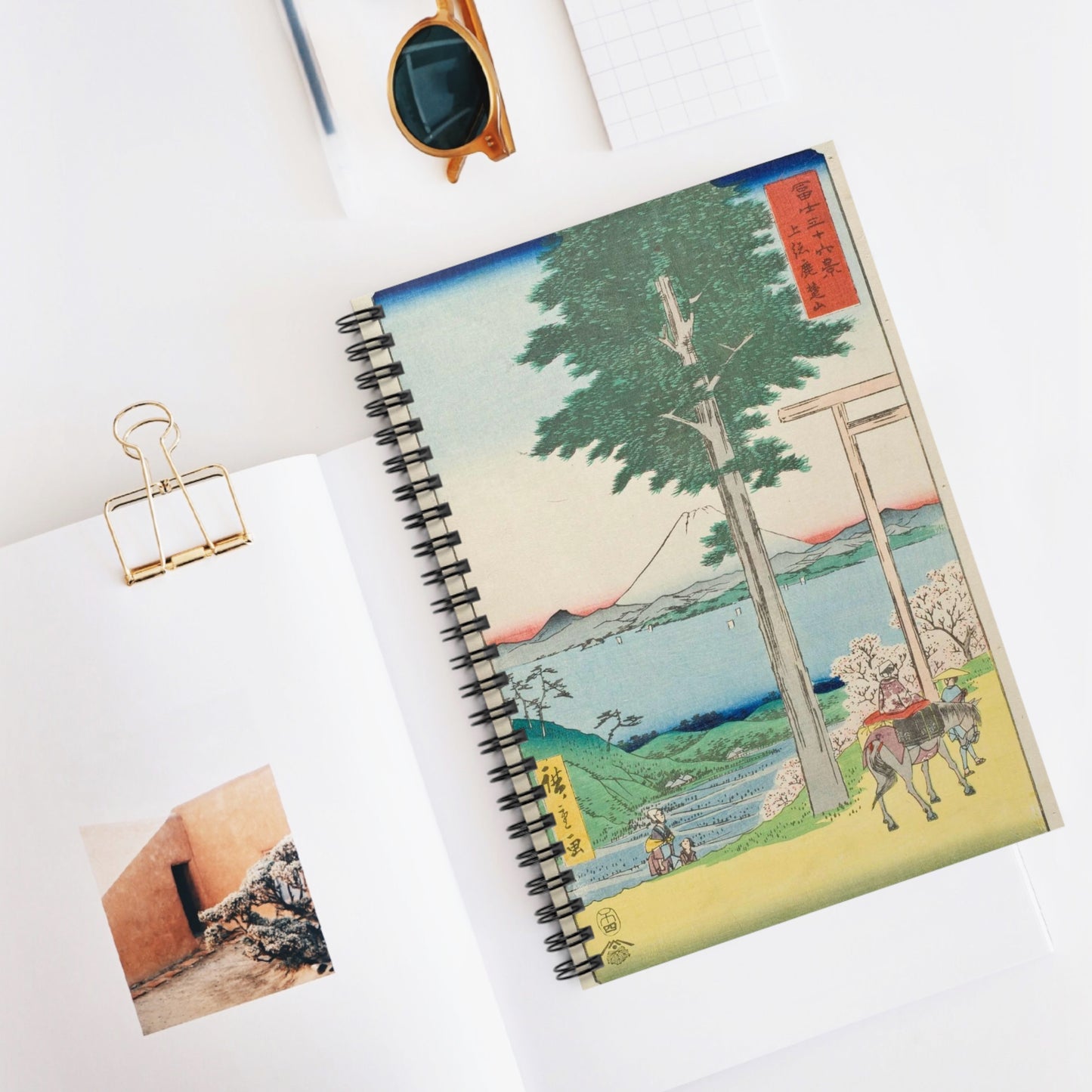 Mt. Rokuso in Kazusa Province LACMA M.2007.152.25 Spiral Bound Ruled Notebook with Printed Cover