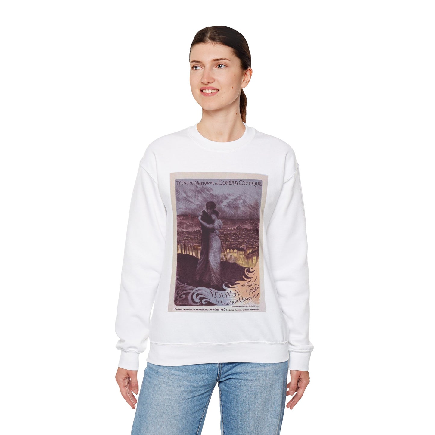 Affiche pour l'Opéra-Comique "Louise". White Heavy Blend Adult Crew Neck SweatShirt