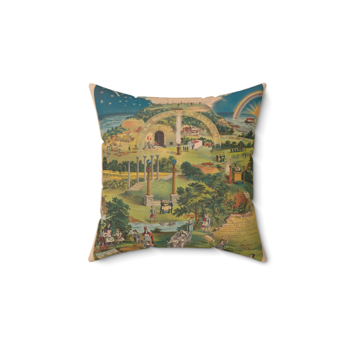 Our emblematic mystic light of masonry Decorative Accent Square Pillow