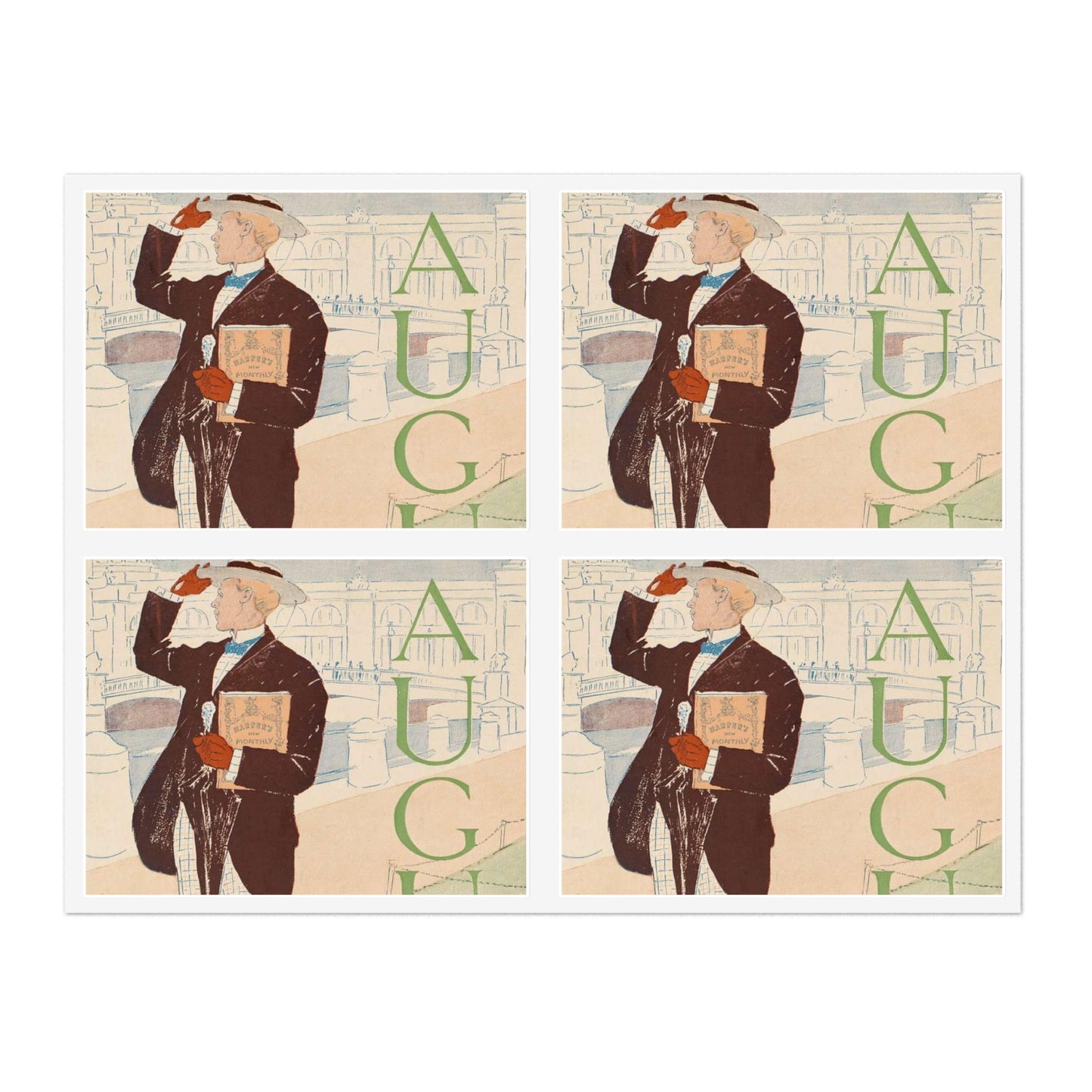 Edward Penfield, Harper's August Laminated UV Protective Vinyl Stickers